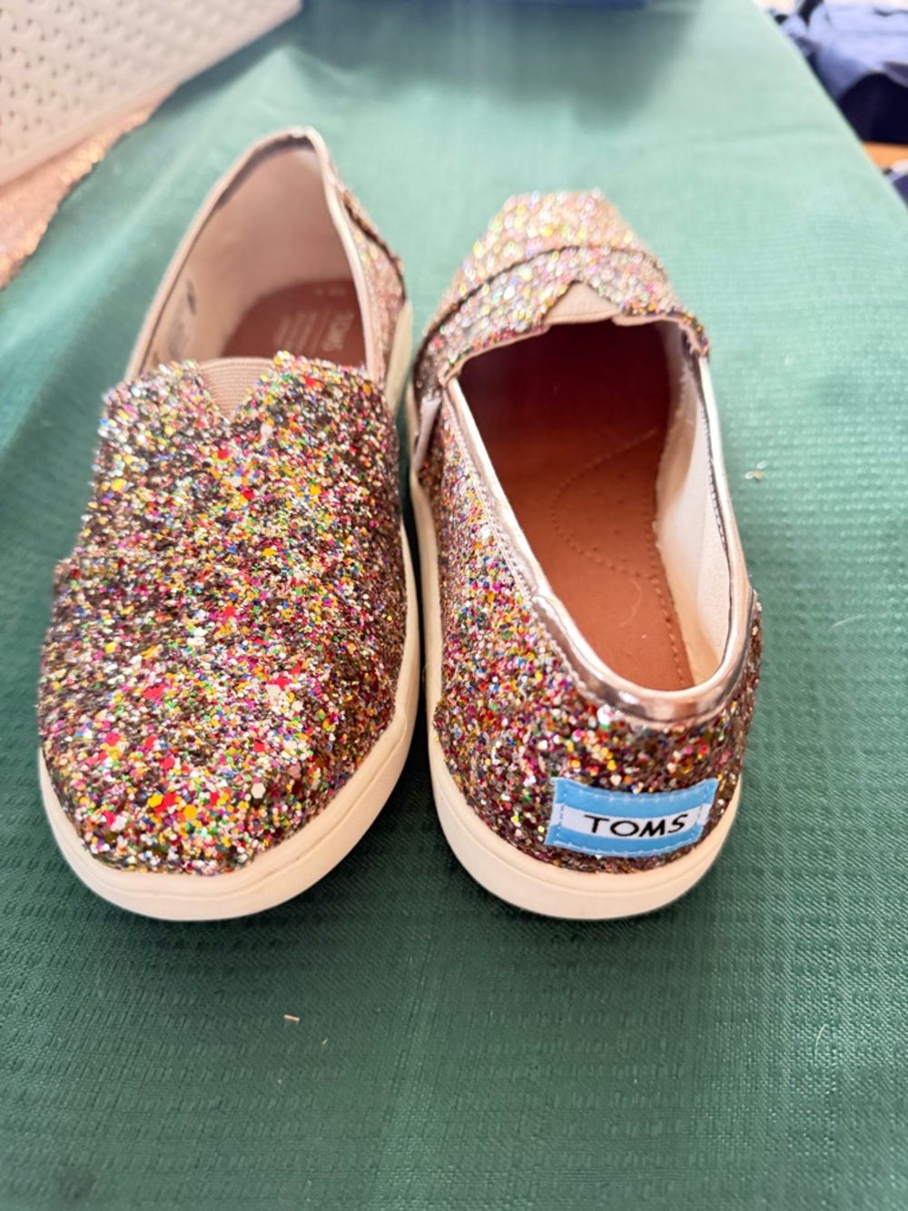 TOMS Multicolor Glitter Slip-On Flats